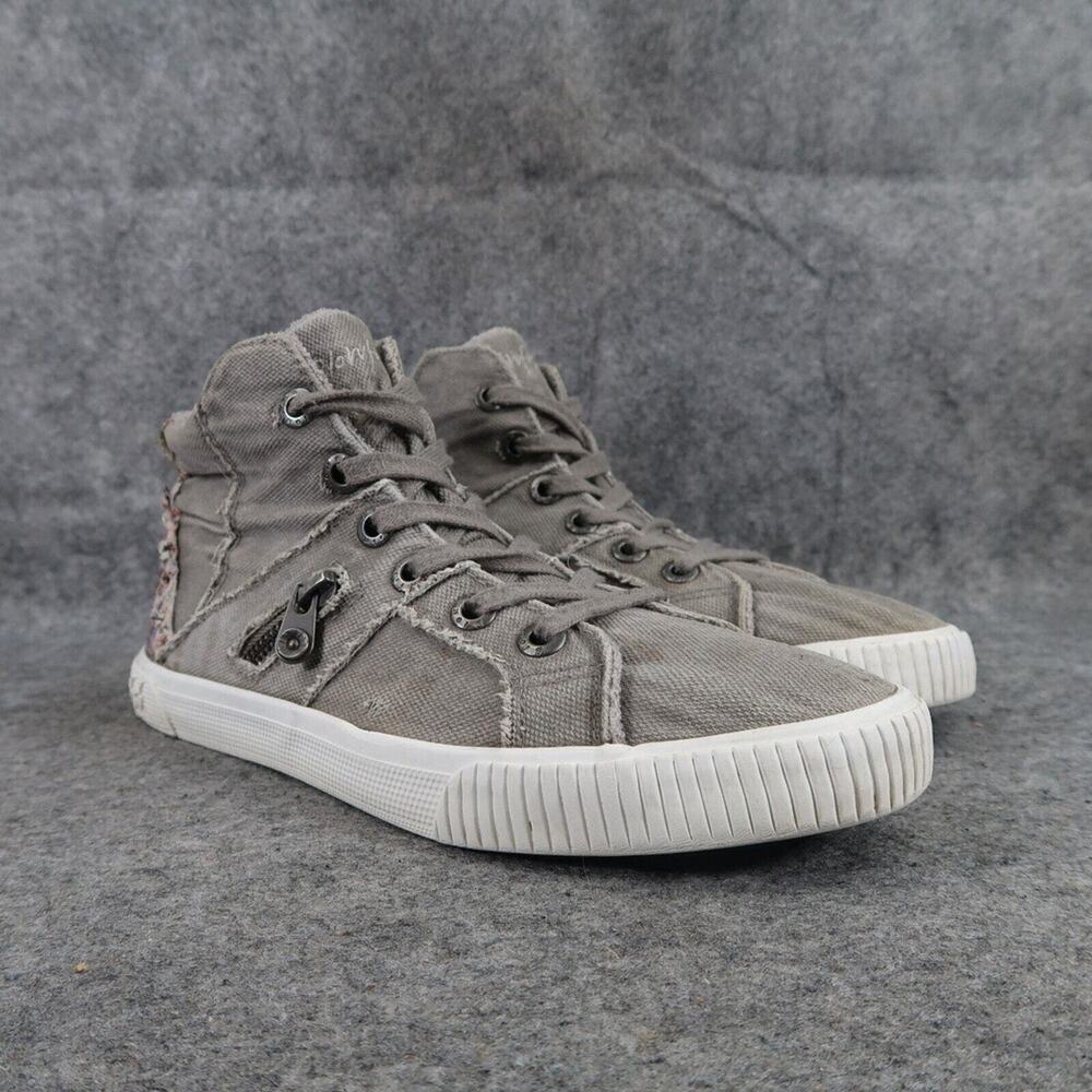 Blowfish Shoes Girls 6 Sneakers Casual Fruitcake High Top Distressed Canvas Grey